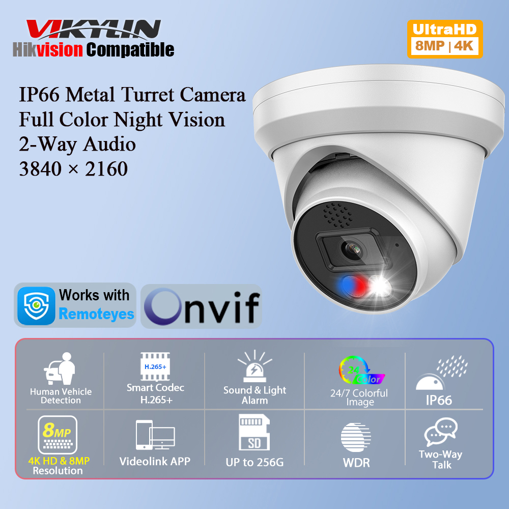 Home Security Options - Vikylin 4K 8MP 알람 풀 컬러