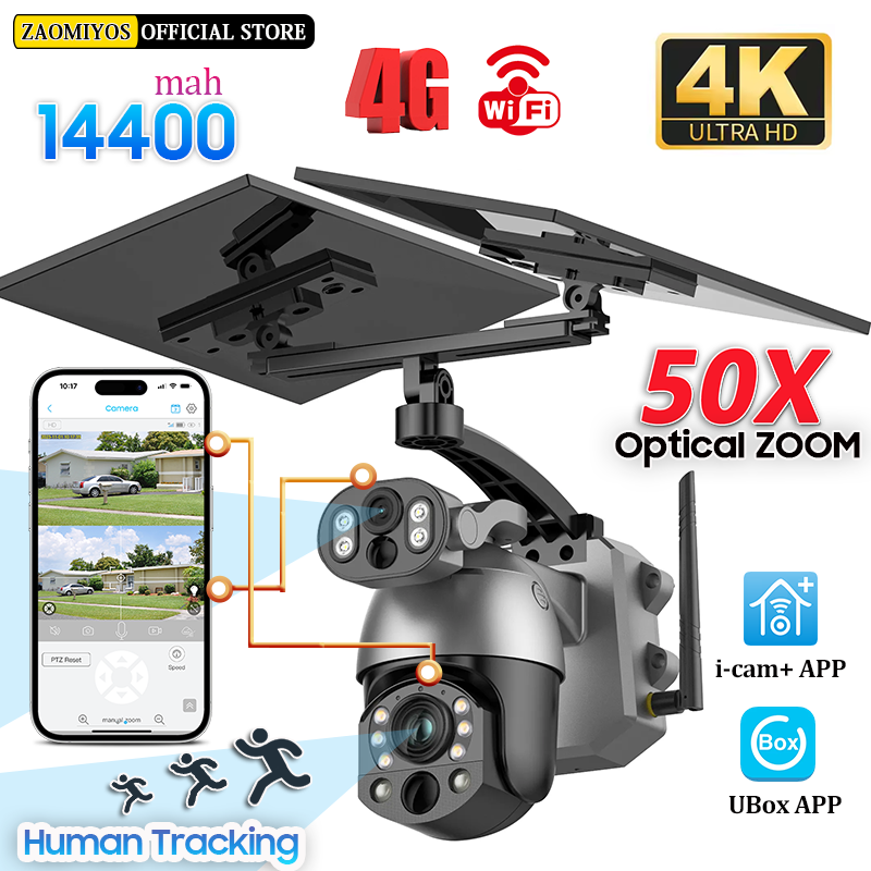 Ip Camera Outdoor 4K - 4K 50X 줌 10MP 태양광 카메라