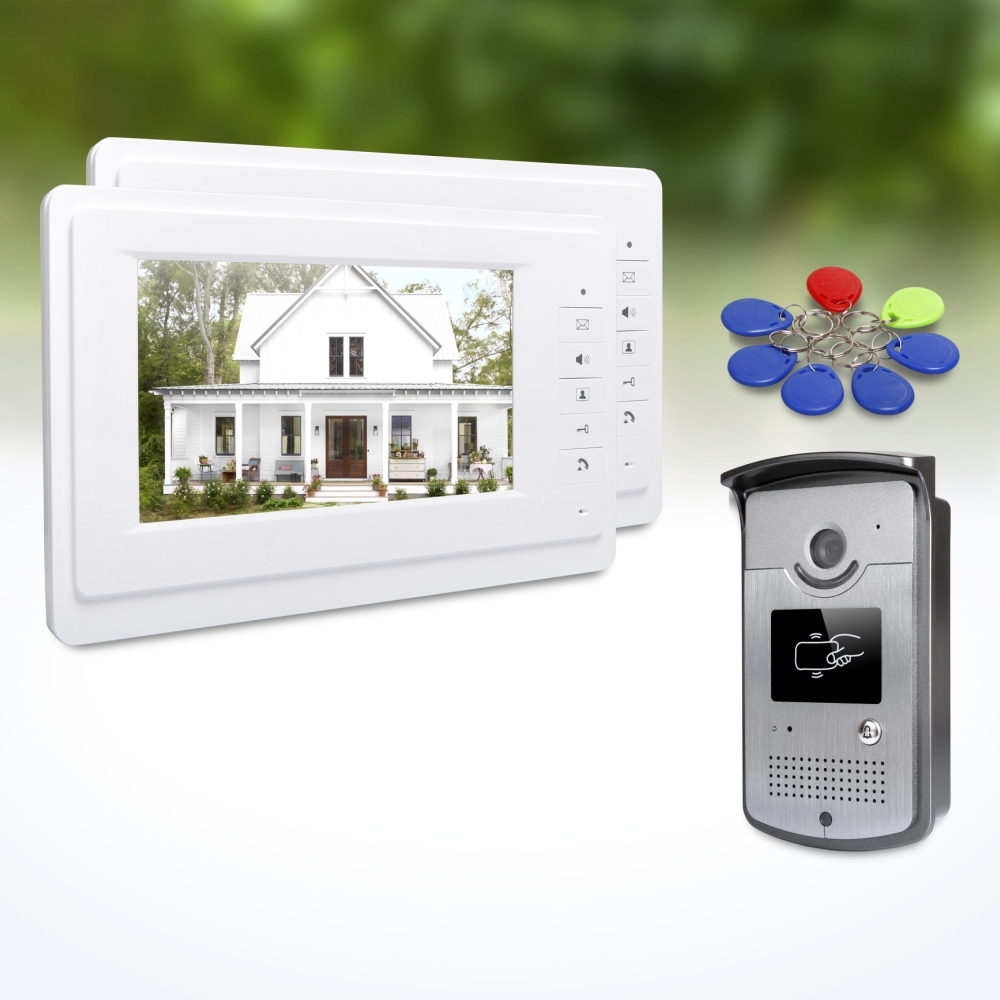 Home Security Indoor Cameras - 1개의 실외 카메라, 2개의 실내 모니터,