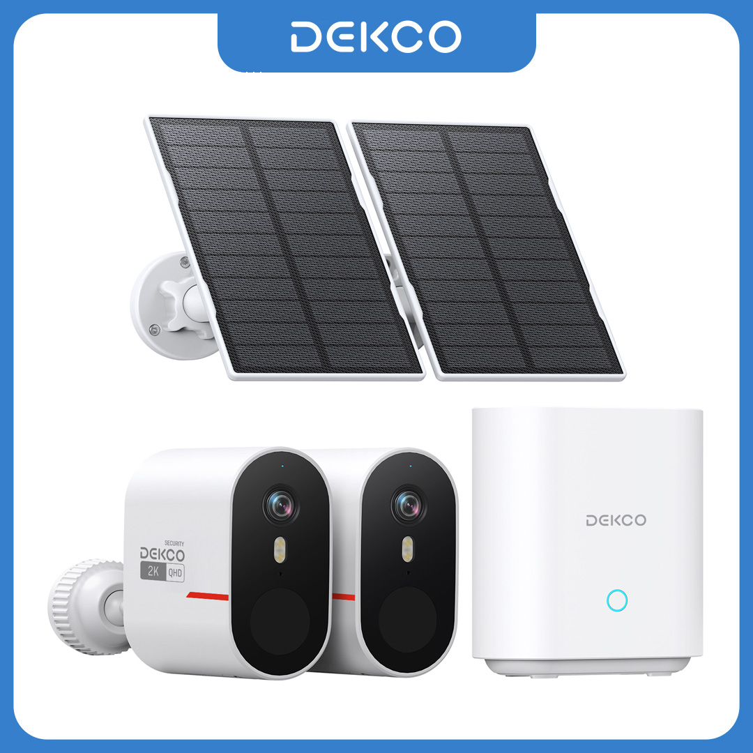 Home Security Indoor Cameras - 덱코 3MP WiFi 태양광 카메라 시스템