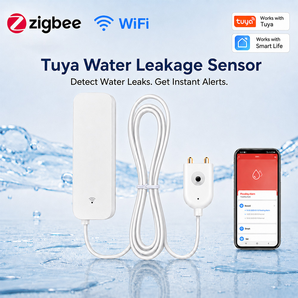 Home Security Gadgets - ZigBee WiFi 누수 센서 홍수 누출