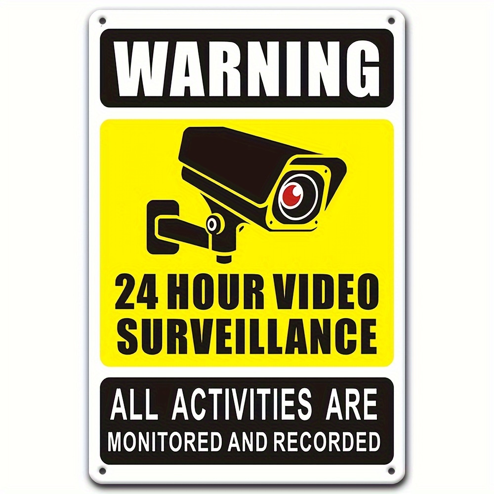 Home Security Items - 24시간 영상 감시 경고 표지판 -