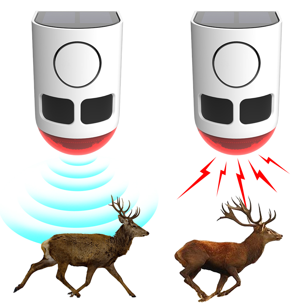 Home Security Yard Sensors - 태양광 야외 모션 센서 알람, 스트로브