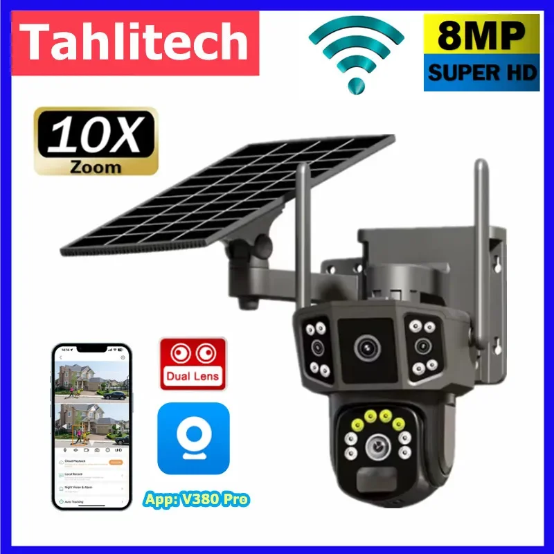 Ip Camera Outdoor 4K - WIFI 4G SIM 태양광 카메라 V380,