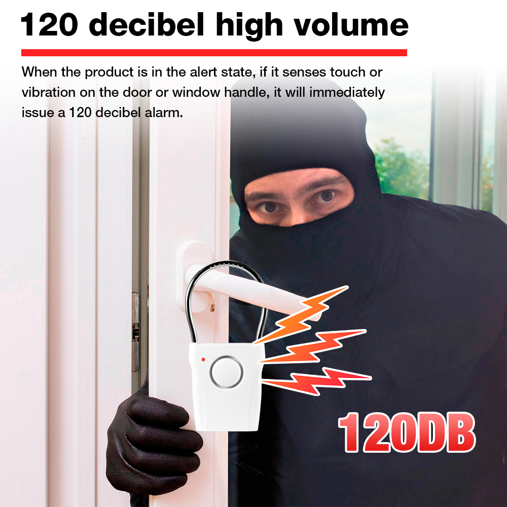 Door Wedge Alarm - 조정 가능한 설정이있는 120dB 도어 핸들