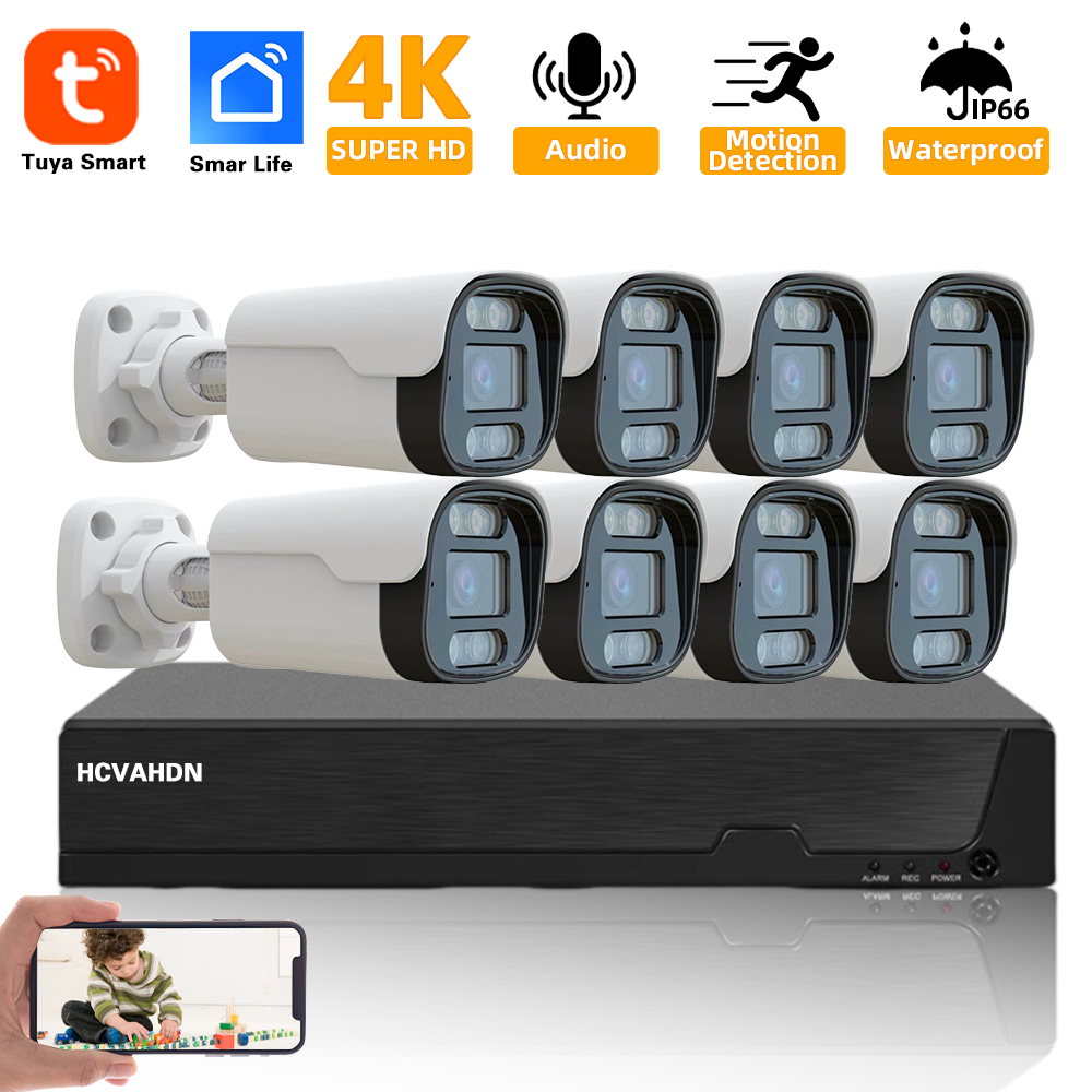 Ip Camera Outdoor 4K - TUYA 보안 키트, 8CH POE NVR