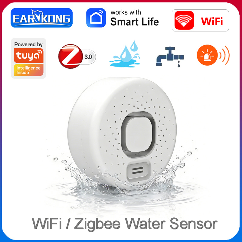 Home Security Options - 스마트 누수 감지기는 Tuya 앱과 연동되며,