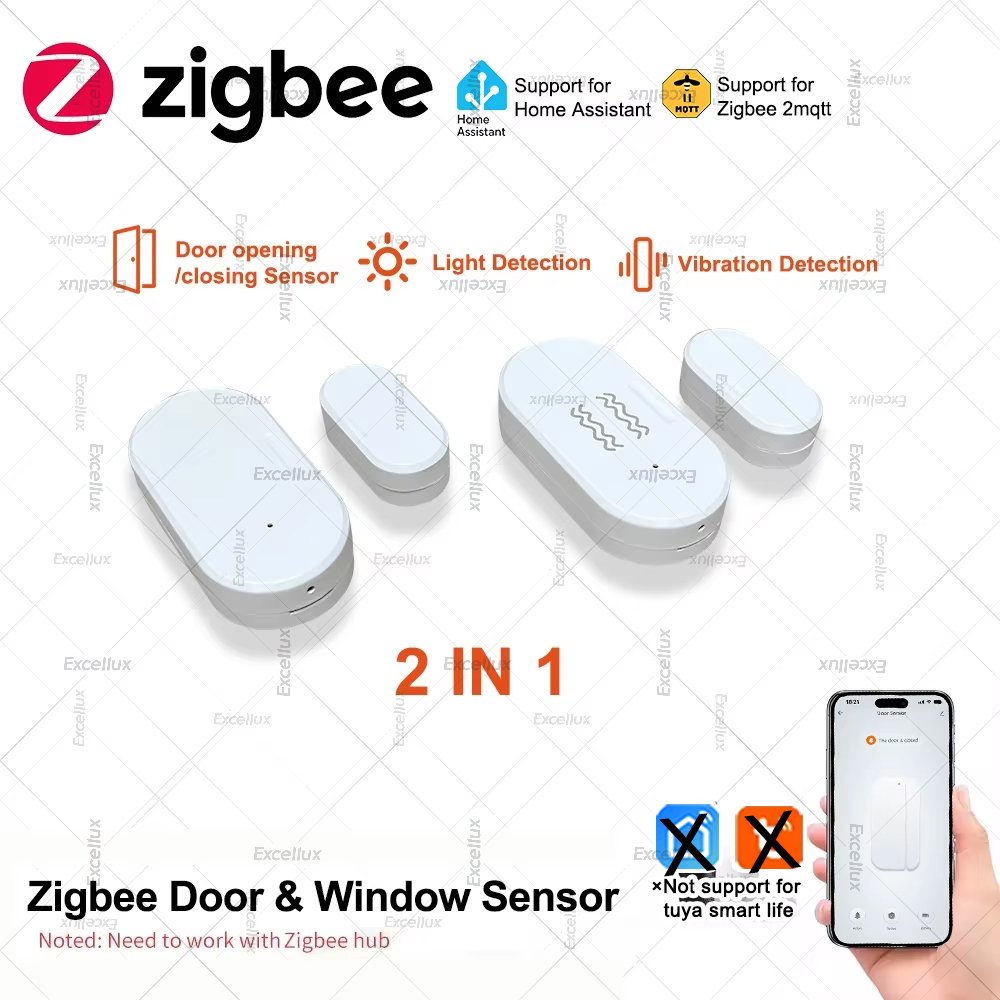 Zigbee 3.0 밝기/진동 센서가있는 도어 윈도우  - Home Security Gadgets 리뷰 및 가격