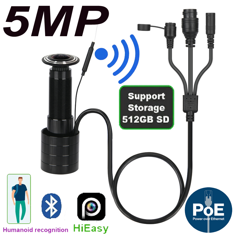 5MP 도어 아이 IP POE 카메라 미니 틈 구멍 1 - Home Security La 리뷰 및 가격
