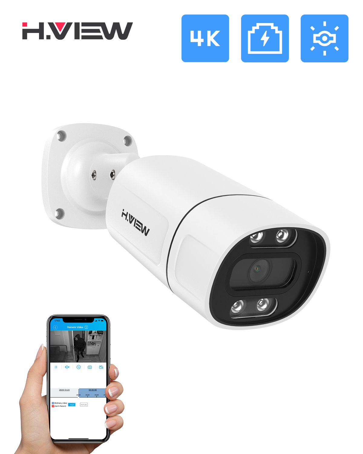 H.View 5Mp 8Mp 4K Ip 카메라 Poe A - Home Security Ai 리뷰 및 가격