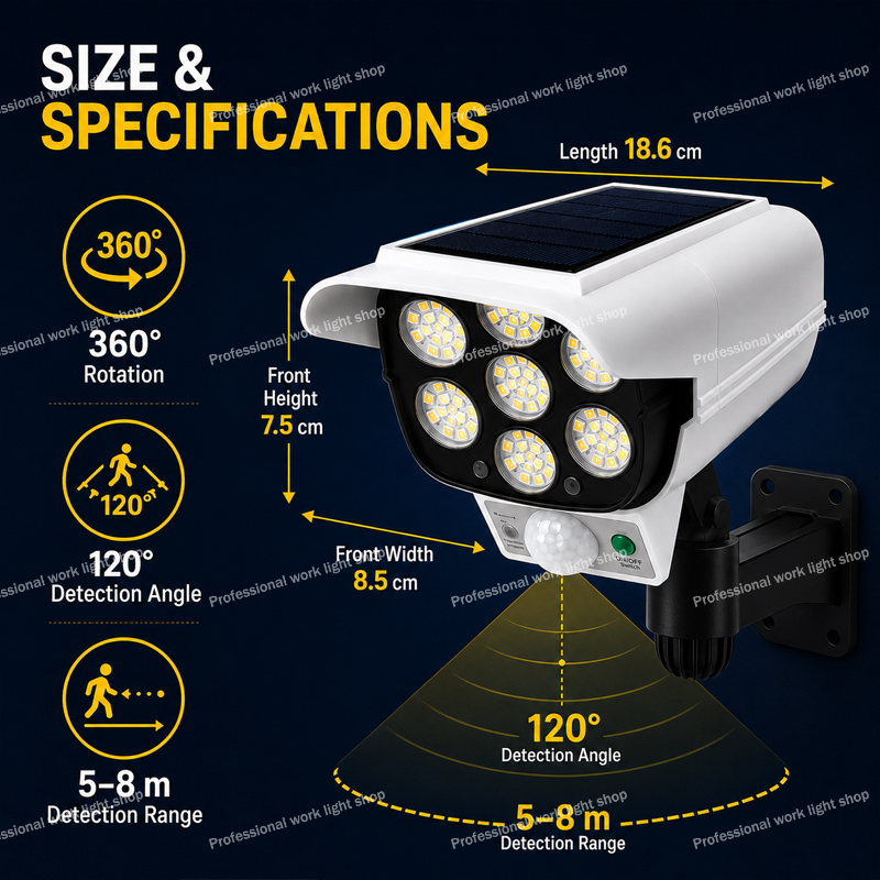 77 LED 태양광 모형 보안 카메라 조명, 실외 모션 - Home Security Yard Sensors 리뷰 및 가격