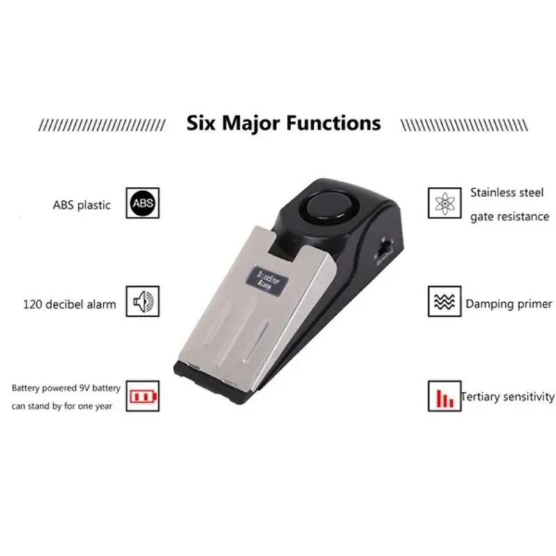 새로운 120dB 도어 스톱 알람 시스템 가정용 보안  - Door Wedge Alarm 리뷰 및 가격