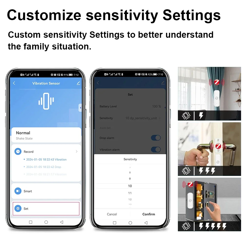 스마트 ZigBee 진동 센서 앱 모니터 홈 보안 보호 - Home Security Gadgets 리뷰 및 가격