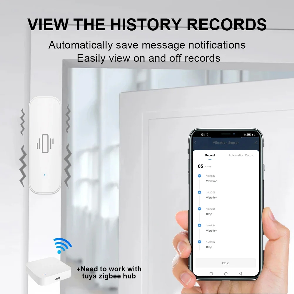 스마트 ZigBee 진동 센서 앱 모니터 홈 보안 보호 - Home Security Gadgets 리뷰 및 가격