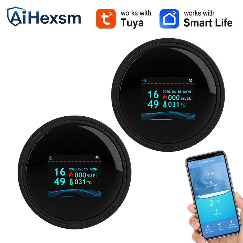Tuya Wifi 누출 감지기 온도 기능 포함 가연성  - Home Security Gadgets 리뷰 및 가격