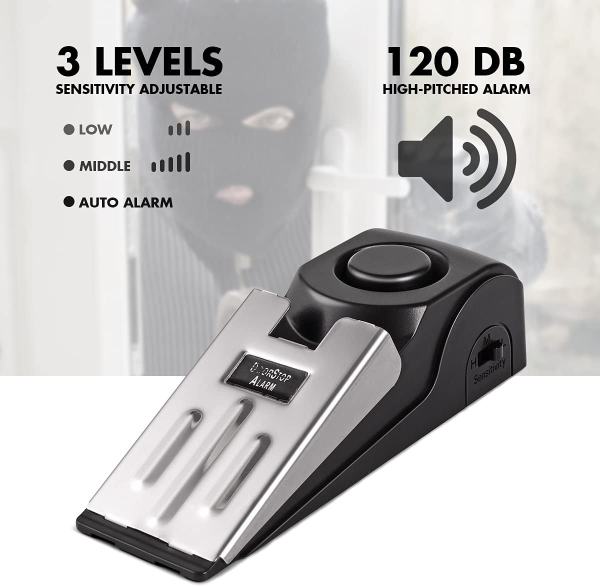 도어 스톱 알람, 120DB 보안 알람이 있는 도어 스 - Door Wedge Alarm 리뷰 및 가격
