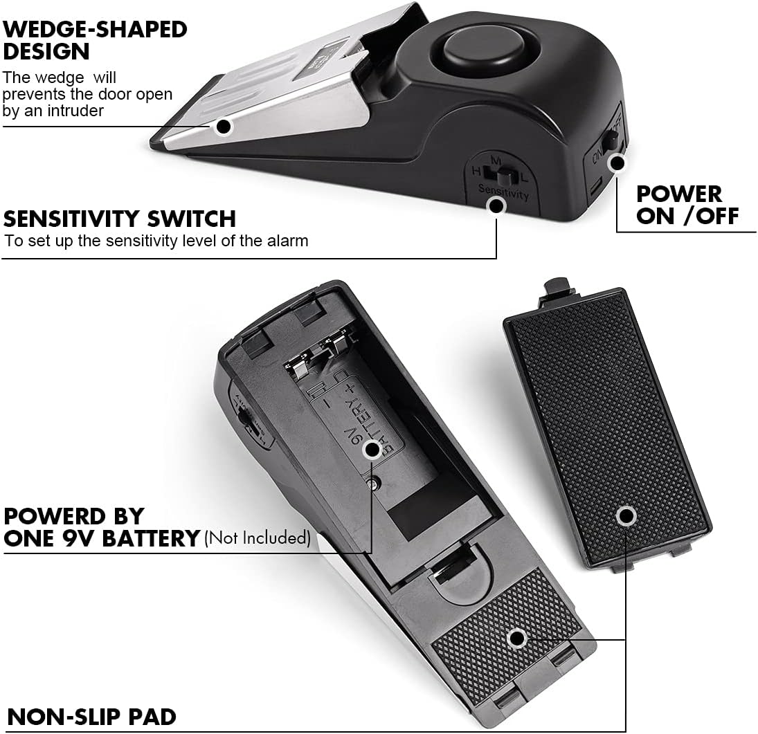 도어 스톱 알람, 120DB 보안 알람이 있는 도어 스 - Door Wedge Alarm 리뷰 및 가격