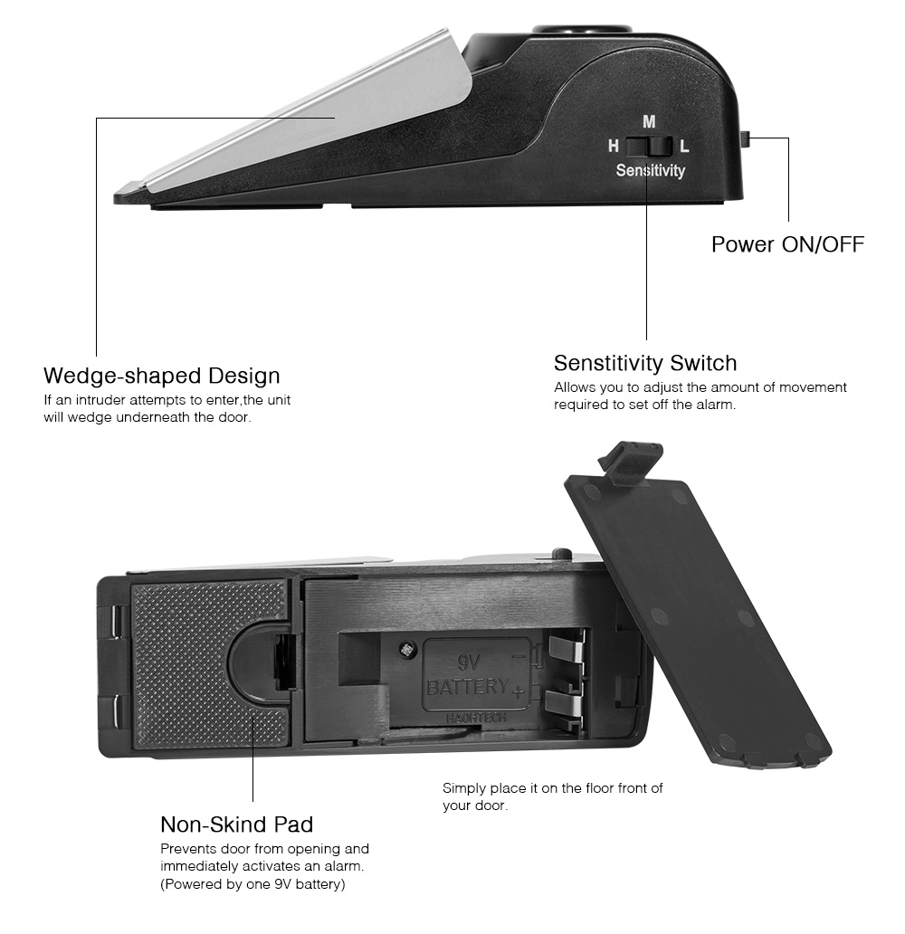 무선 도난 방지 도어 스톱 알람 125dB 고데시벨 압 - Door Wedge Alarm 리뷰 및 가격