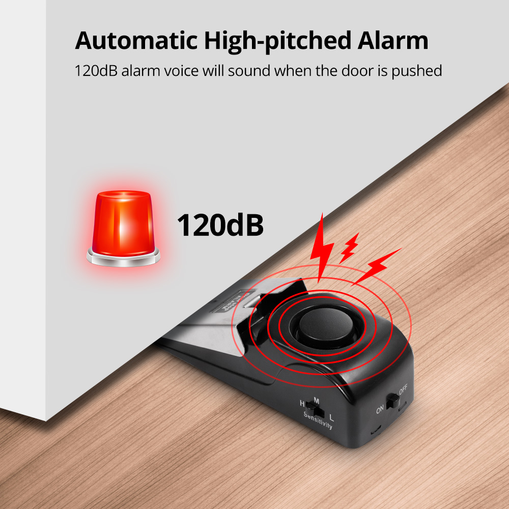 무선 도난 방지 도어 스톱 알람 125dB 고데시벨 압 - Door Wedge Alarm 리뷰 및 가격