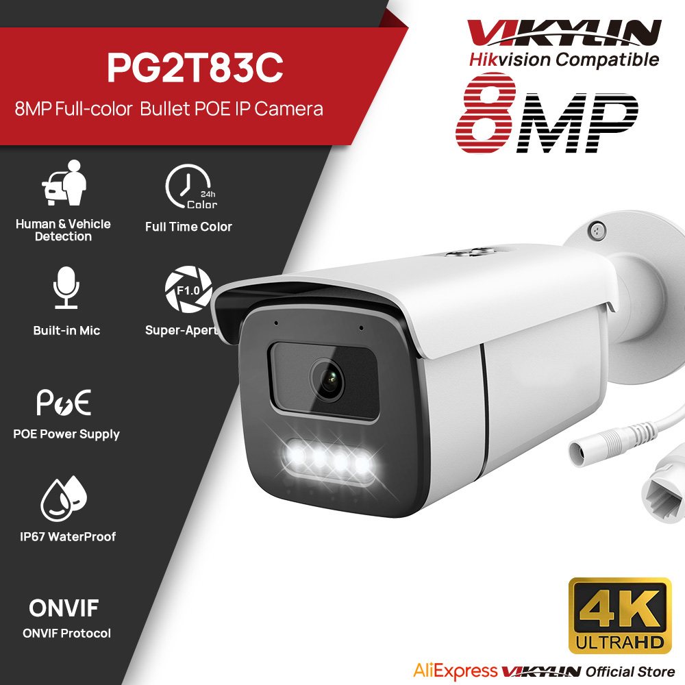 Vikylin 8MP 풀 컬러 나이트 비전 총알 IP  - Home Security Options 리뷰 및 가격