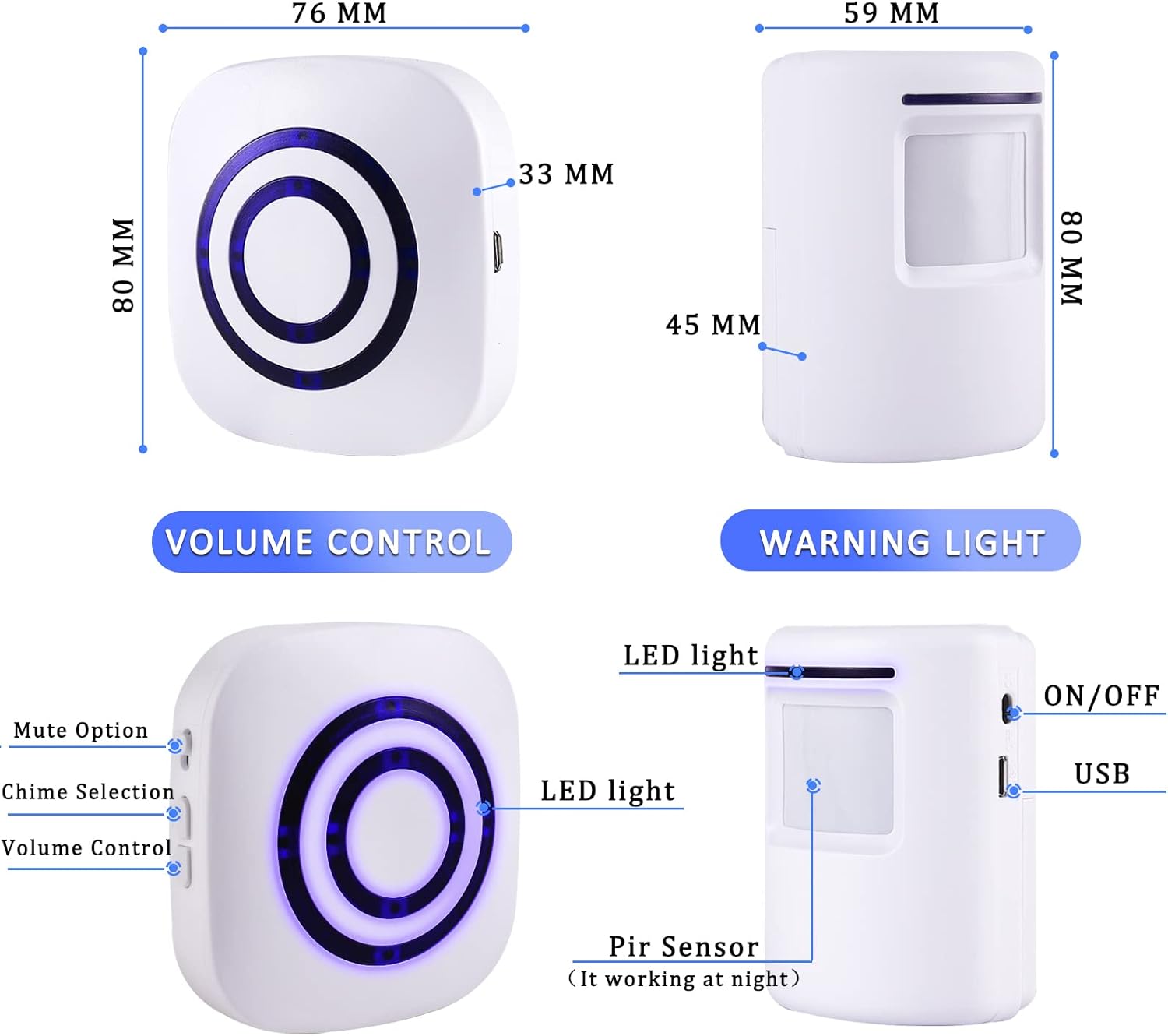 무선 모션 센서 도어 차임 알람 홈 보안 차고 도어벨  - Home Security Options 리뷰 및 가격