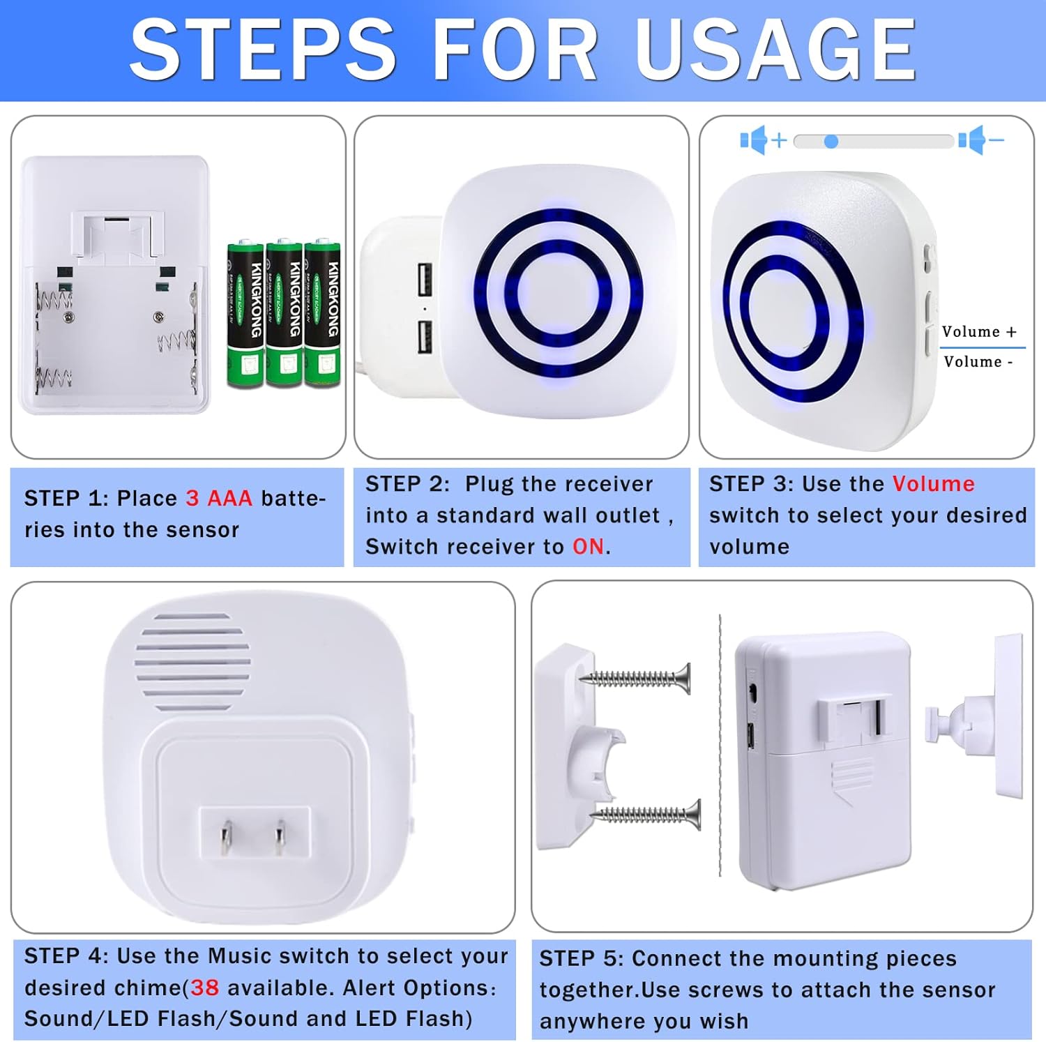 무선 모션 센서 도어 차임 알람 홈 보안 차고 도어벨  - Home Security Options 리뷰 및 가격