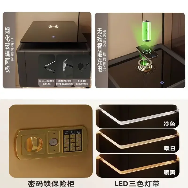 침대 옆 탁자 보안 다기능 무선 충전 비밀번호 잠금 침 - Home Security America 리뷰 및 가격